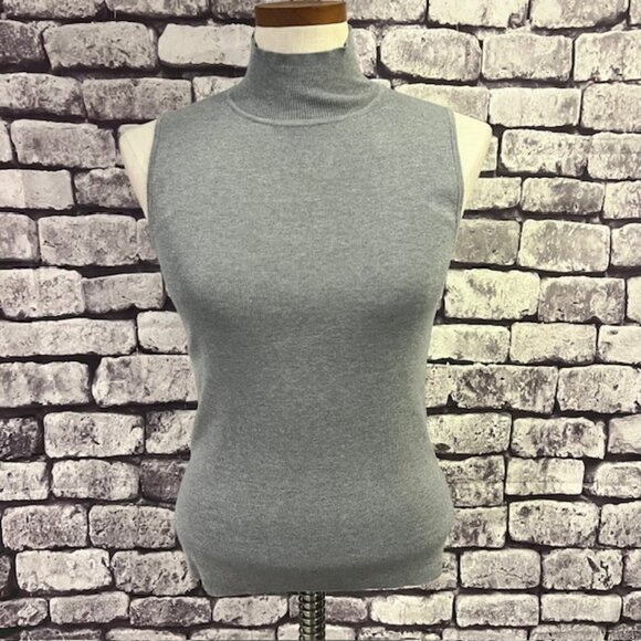 Chico's Gray Sleeveless Mock Neck Pullover Sweater Size M - Picture 1 of 8
